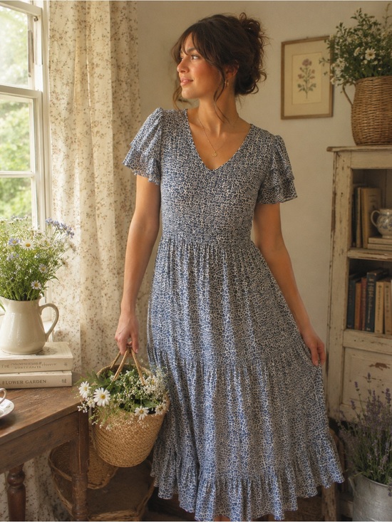 orange creek Dresses & Skirts - orange creek Blue Floral Maxi Dress